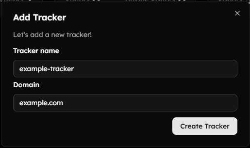 New Tracker Button